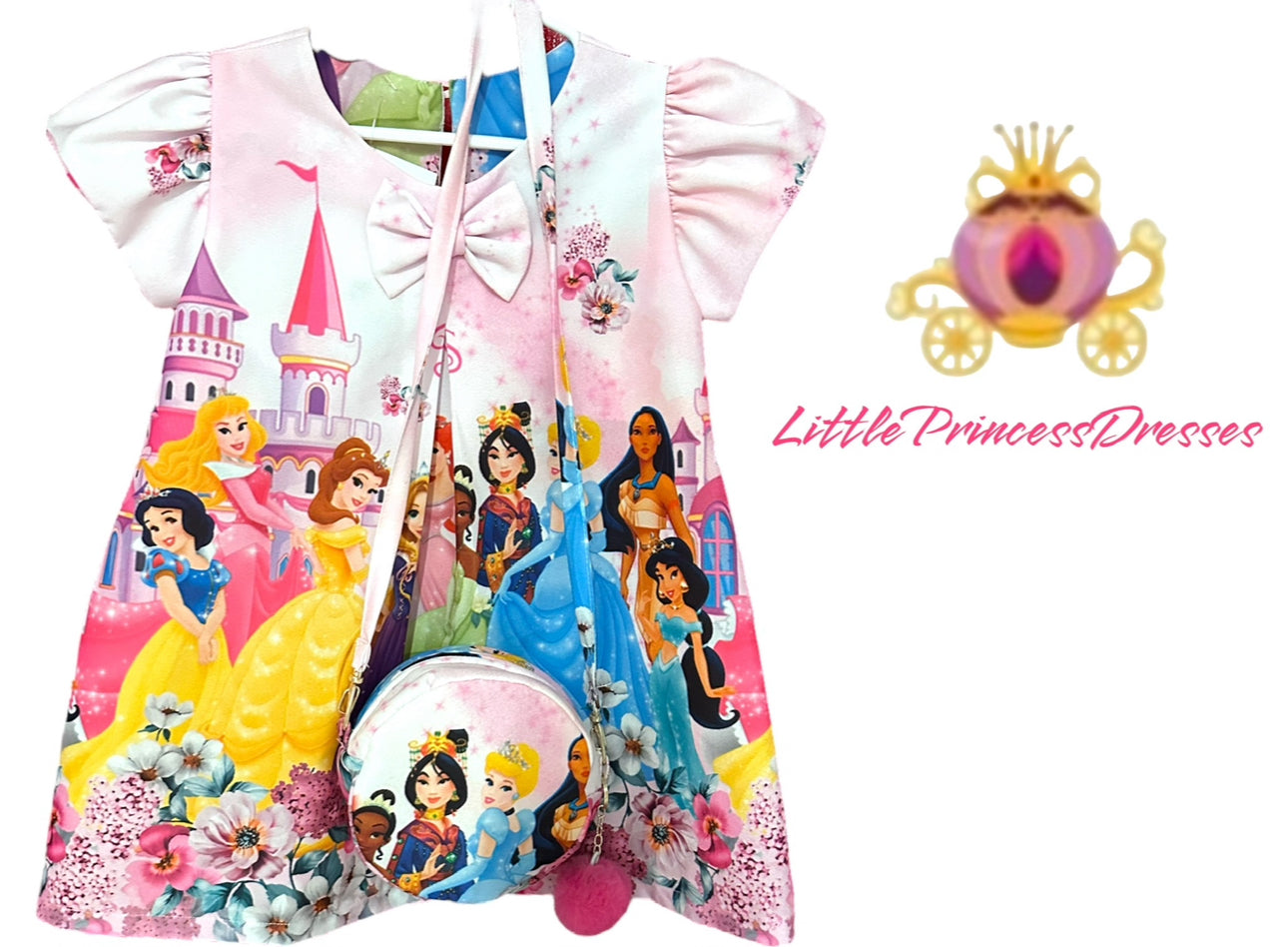 Princess Disney summer dress with themed bag