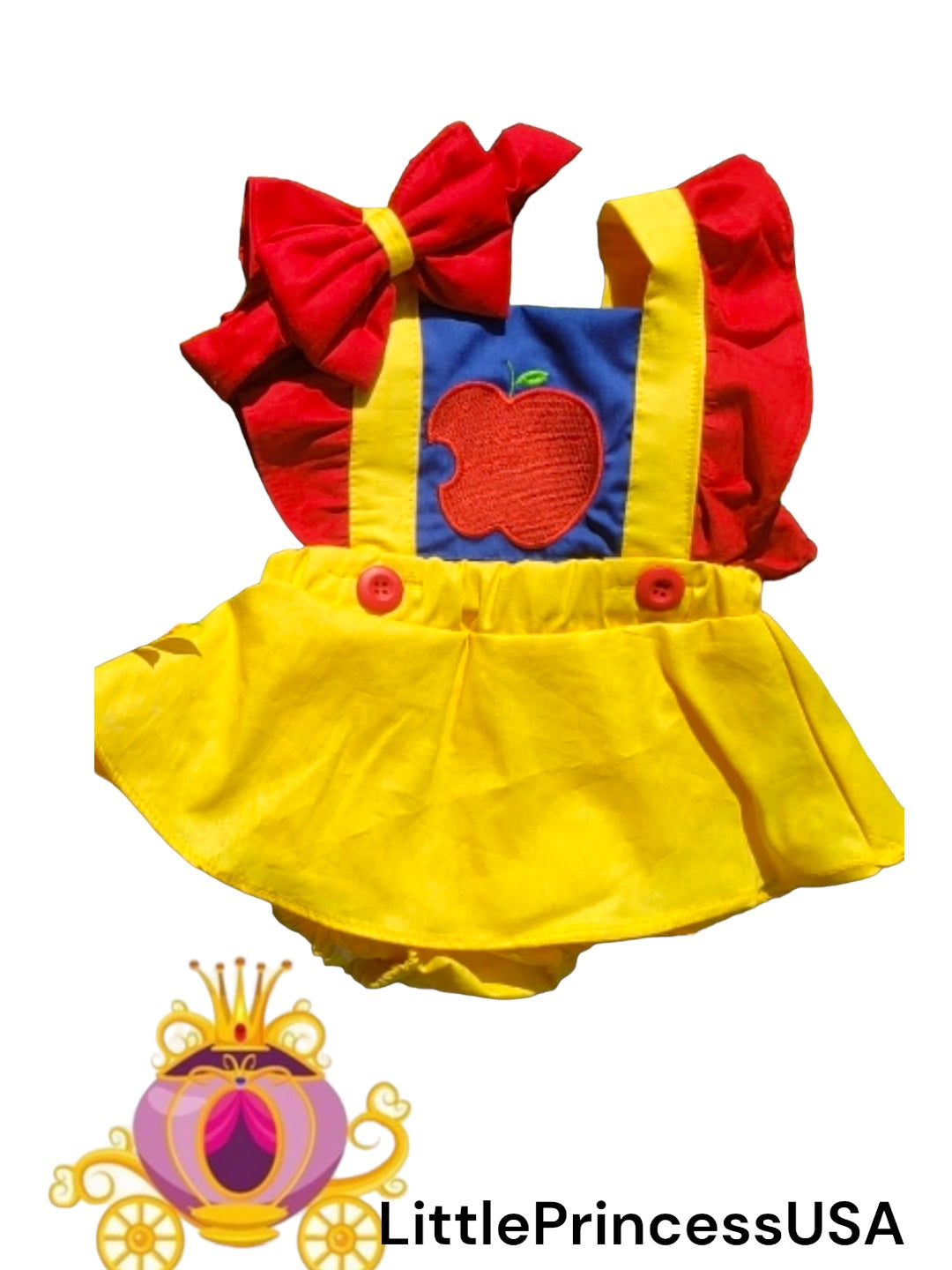 Snow White baby jumpsuit celebrating the month's birthday