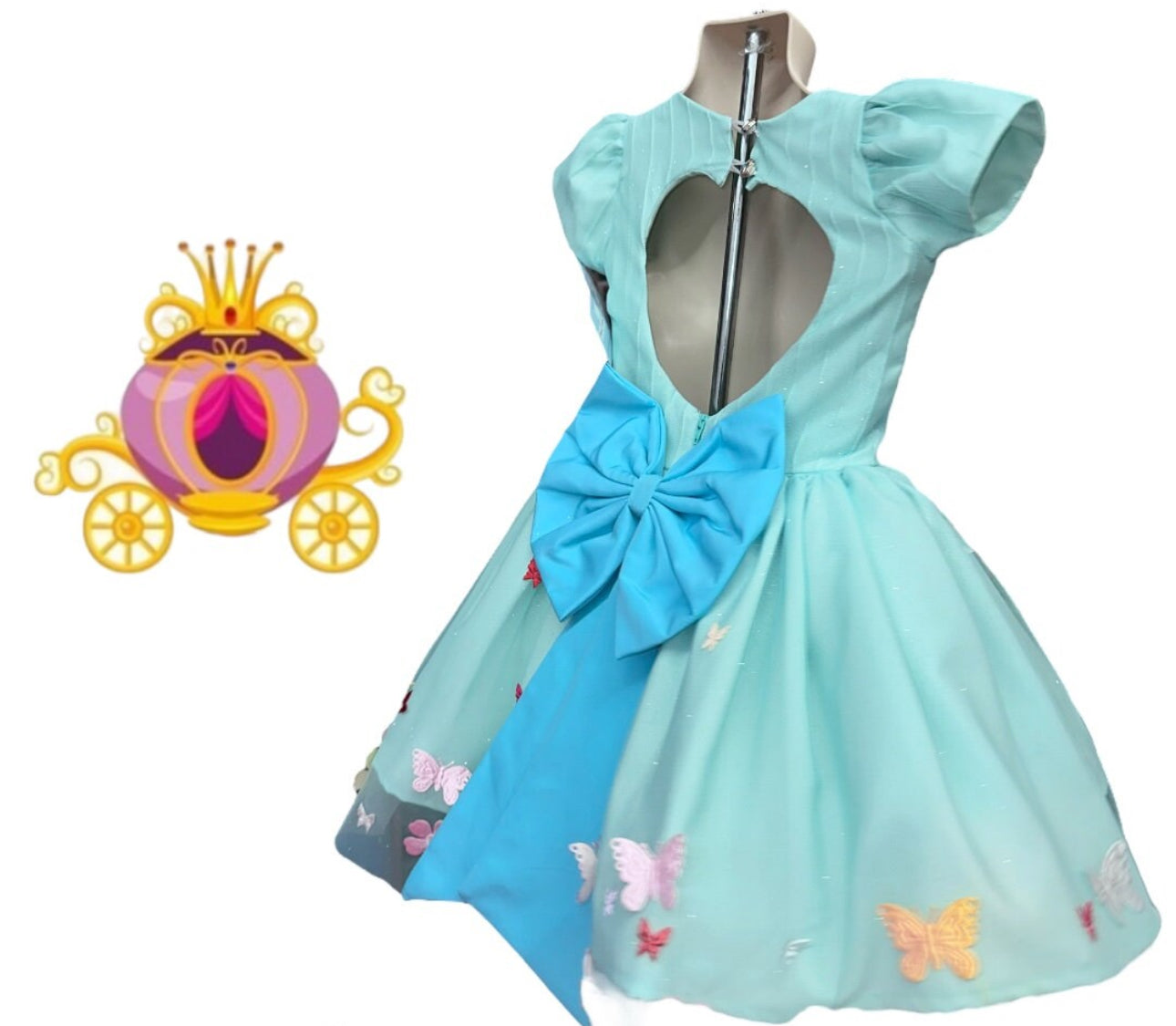 Green flowers princess Dress