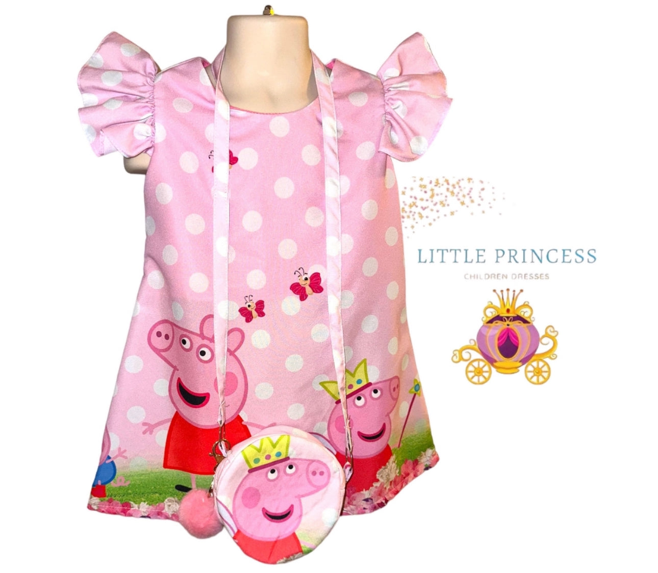 Peppa pig summer dress with themed bag